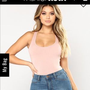 Fashion nova Davina basic tank bodysuit mauve